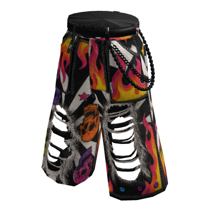 JORTS BLACK WHITE FIRE thumbnail