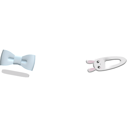 ♡ : adorable bunny + blue bow deco clips