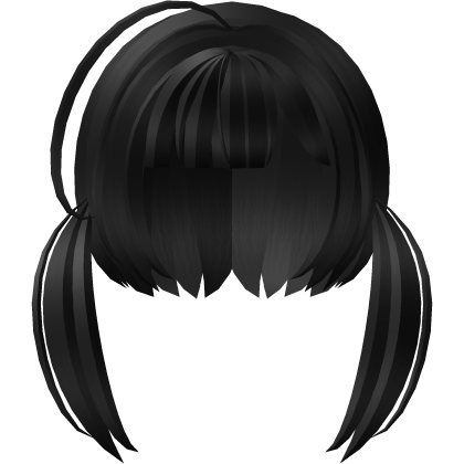 ♡ black cute moe anime low messy emo pigtails Roblox item