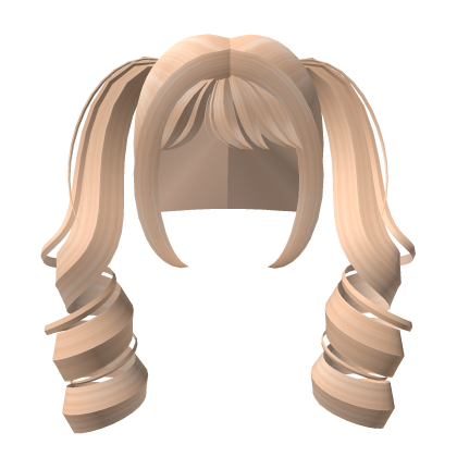 Blonde Curly Pigtails w/ Bangs Roblox item