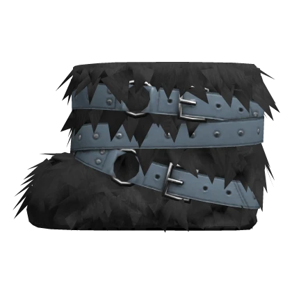 Y2K Fur Boots W/ Belt (Blac… - Left Shoe Accessory | Roblox Item