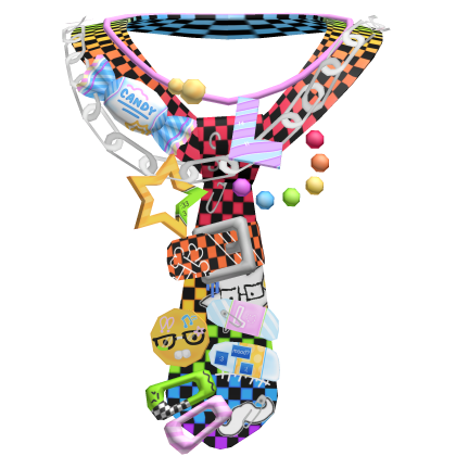 Scene Rainbow Checkered Y2k Rave Necktie