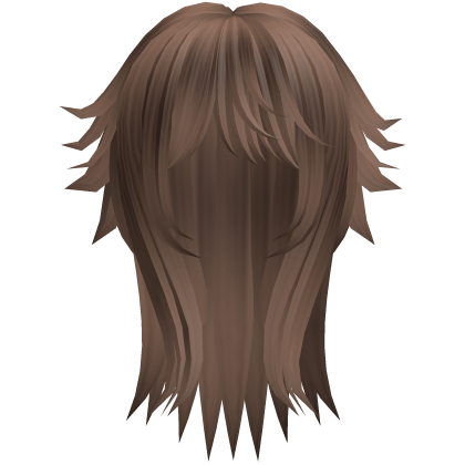 cute messy long moe hair with tufts in brown
