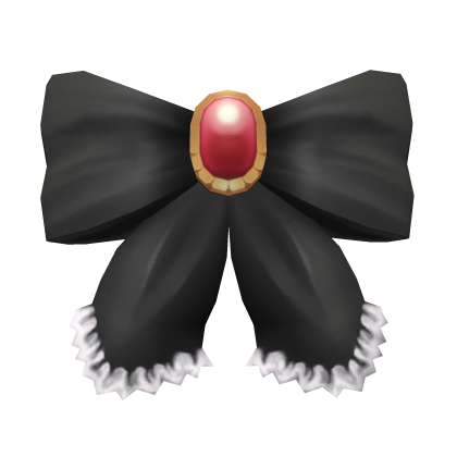 Black Ruffled Anime Hair Bow Roblox item