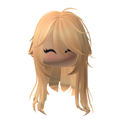 Blonde Long Messy Cute Y2K Girl Hair w Face