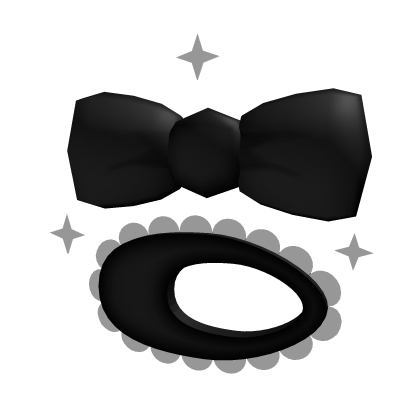 black hair clip bow set ♡ Roblox item