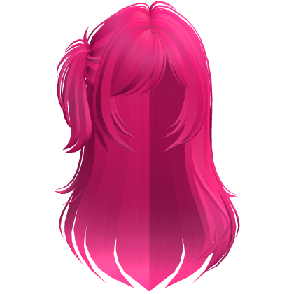 sweet shoujo girl side ponytail hair hot pink Roblox item