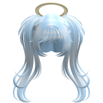 ♡ cute blue angel hair w/ two pigtails w/ halo