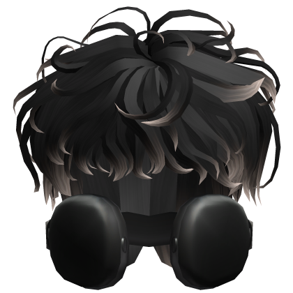 Curly Boy Hair w/ Headphones in Black&Blonde Roblox item