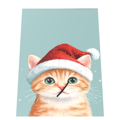 Cute Christmas Kitten Cat Winter Cape