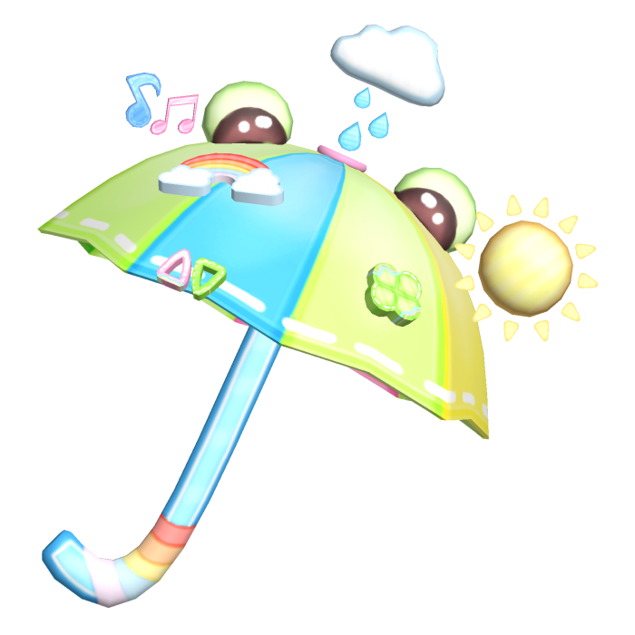 Cute Kawaii Rainy Day Frog Umbrella