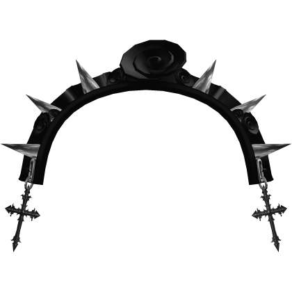 Cute black gothic spiky headband with crosses