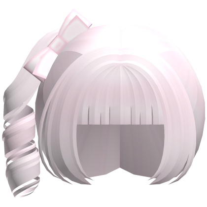 pastel pink kawaii curly side ponytail cutie