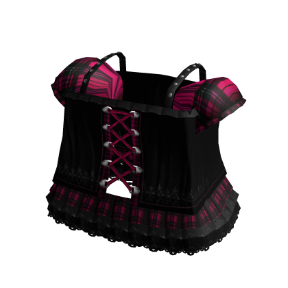 cute vkei emo spiked plaid dress in pink