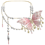 Kim's Pink Pearl Butterfly Necklace