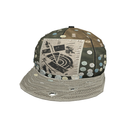 Green Cap Grunge Patchwork Vintage