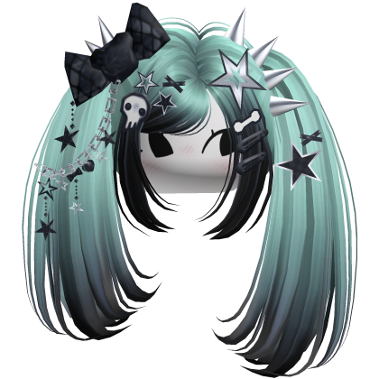 ♡ Scene Spiky Moe Pigtails (Zombie Teal)
