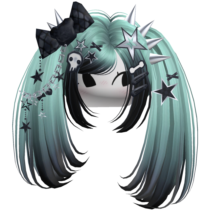 ♡ Scene Spiky Moe Pigtails (Zombie Teal)