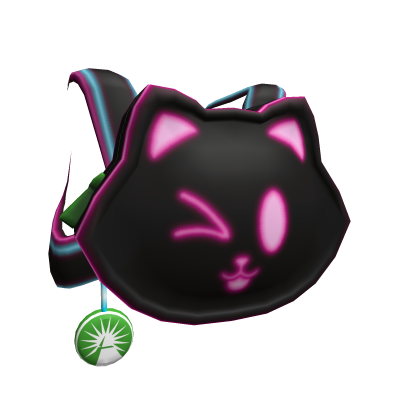 Neon Winking Kitty Backpack thumbnail