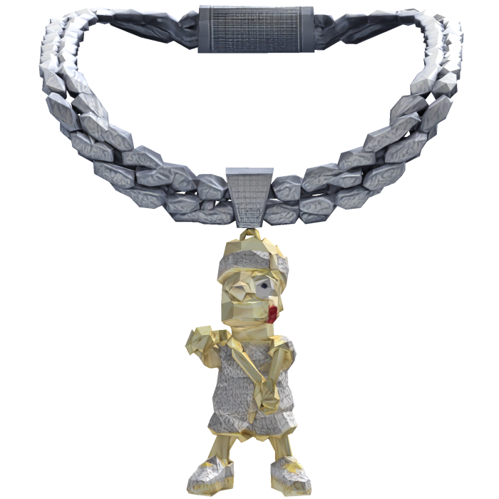 Iced Out Bart Necklace Trendy Chain 1.0