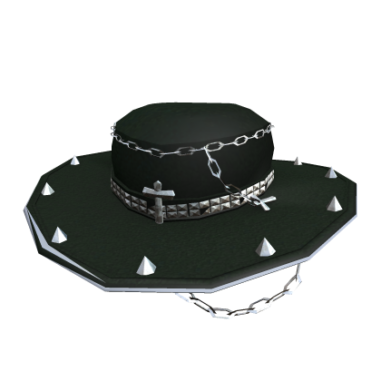 ✞Green Chain Spiked Cowboy Cross Studded Hat✞ Roblox item