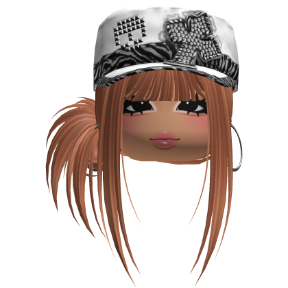 Gyaru Side Bun Hair w/ Zebra Cap & Earrings