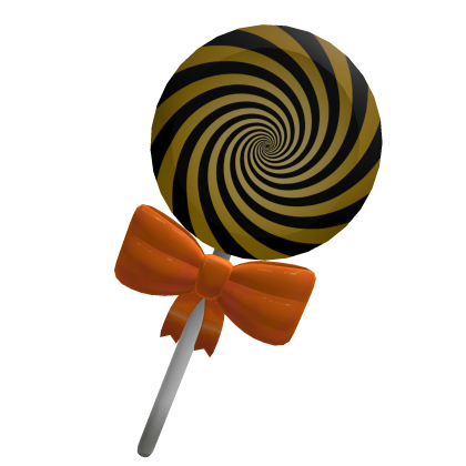 Halloween Yellow Spiral Lollipop w/ Orange Bow