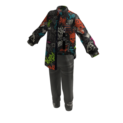 ✨Urban Untucked Button-Up Shirt & Pants-Graphitti thumbnail