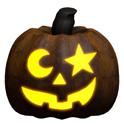 Realistic Glowing Starstruck Pumpkin Head