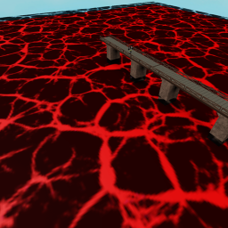 fight with batman on lava and on bridg