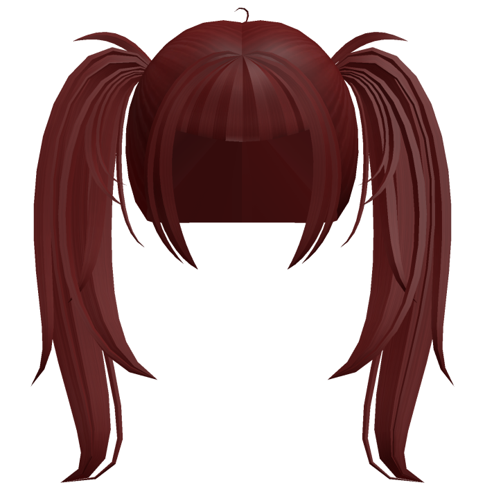 alt y2k messy straight pigtails in red