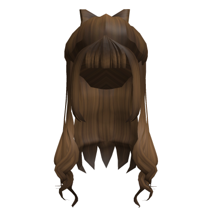 Roblox Item Bow Curly Hime Gyaru Hair in Brown