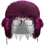 Y2K Hot Pink Ushanka Goth White Hair & Glasses