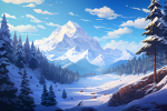 This snowy mountains