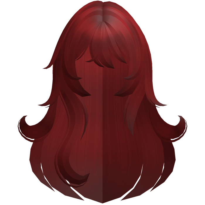 kawaii fluffy messy long anime hair red