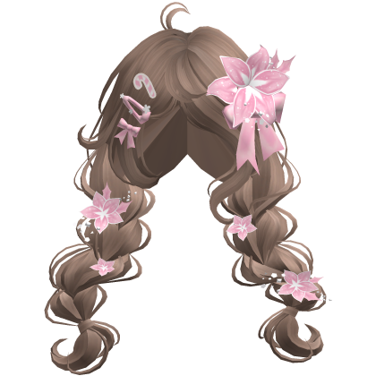 ♡ Christmas Preppy Flower Braids (Brown)
