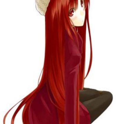 Red Haired Anime Girl Sitting Roblox decal