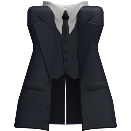 Navy Blue Long coat with White Suit | Vest R6 Girl