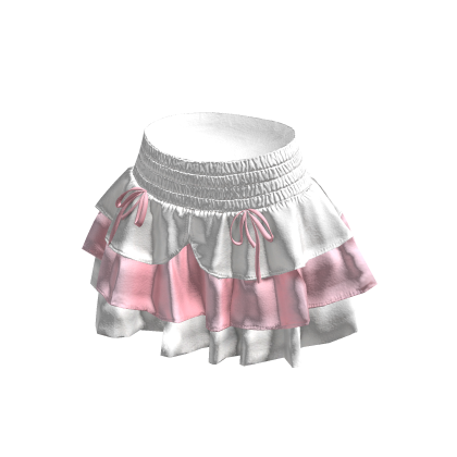 White Pink Layered Ruffle Skirt thumbnail