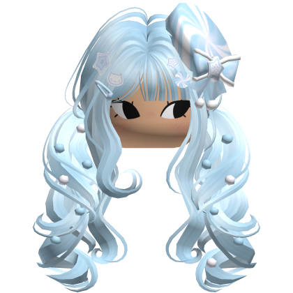 ♡ Christmas Peppermint Pigtails (Pastel Blue)