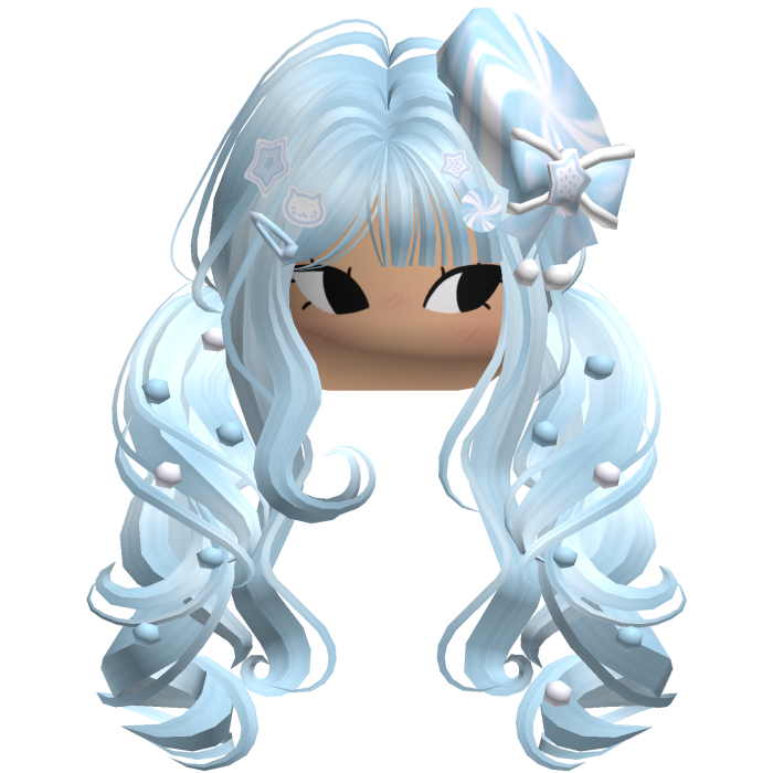 ♡ Christmas Peppermint Pigtails (Pastel Blue)