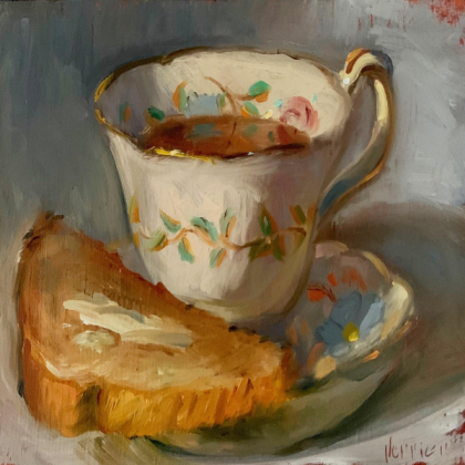 teacup & toast oil painting Roblox decal
