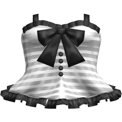 gothic striped ruffle dress in white Roblox item