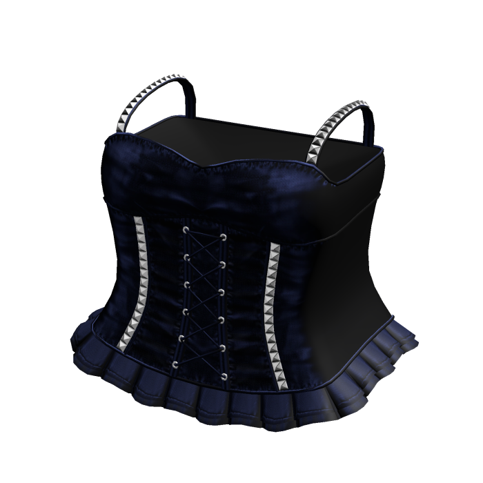 Gothic Laced Striped Dress in Blue