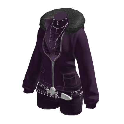Purple Y2K Fur Hoodie | Roblox Item - Rolimon's