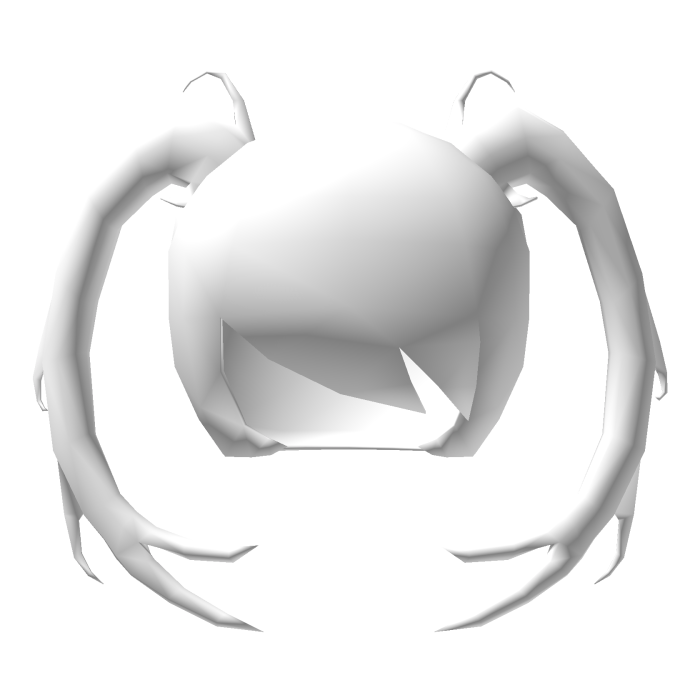 Low Poly Curved Pigtails White