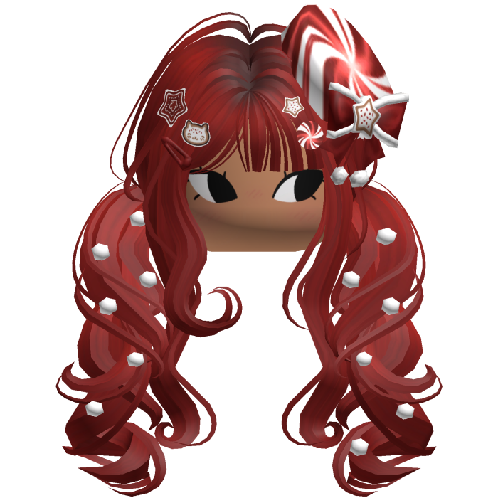 ♡ Christmas Peppermint Pigtails (Red)