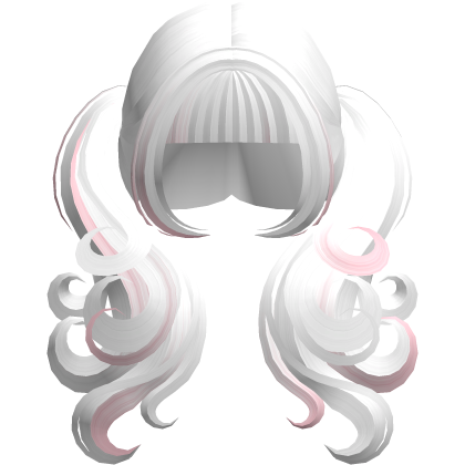 White Pink Cute Long Messy Swirly Pigtails