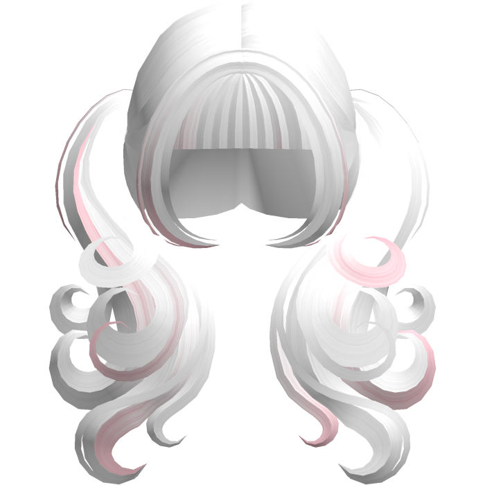 White Pink Cute Long Messy Swirly Pigtails