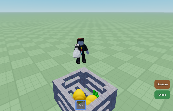 Sack Inventory System – Collect, Store & Drop preview 2